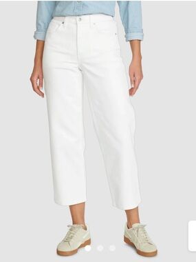 Eddie Bauer authentic voyager high rise crop white jeans NEW NWT